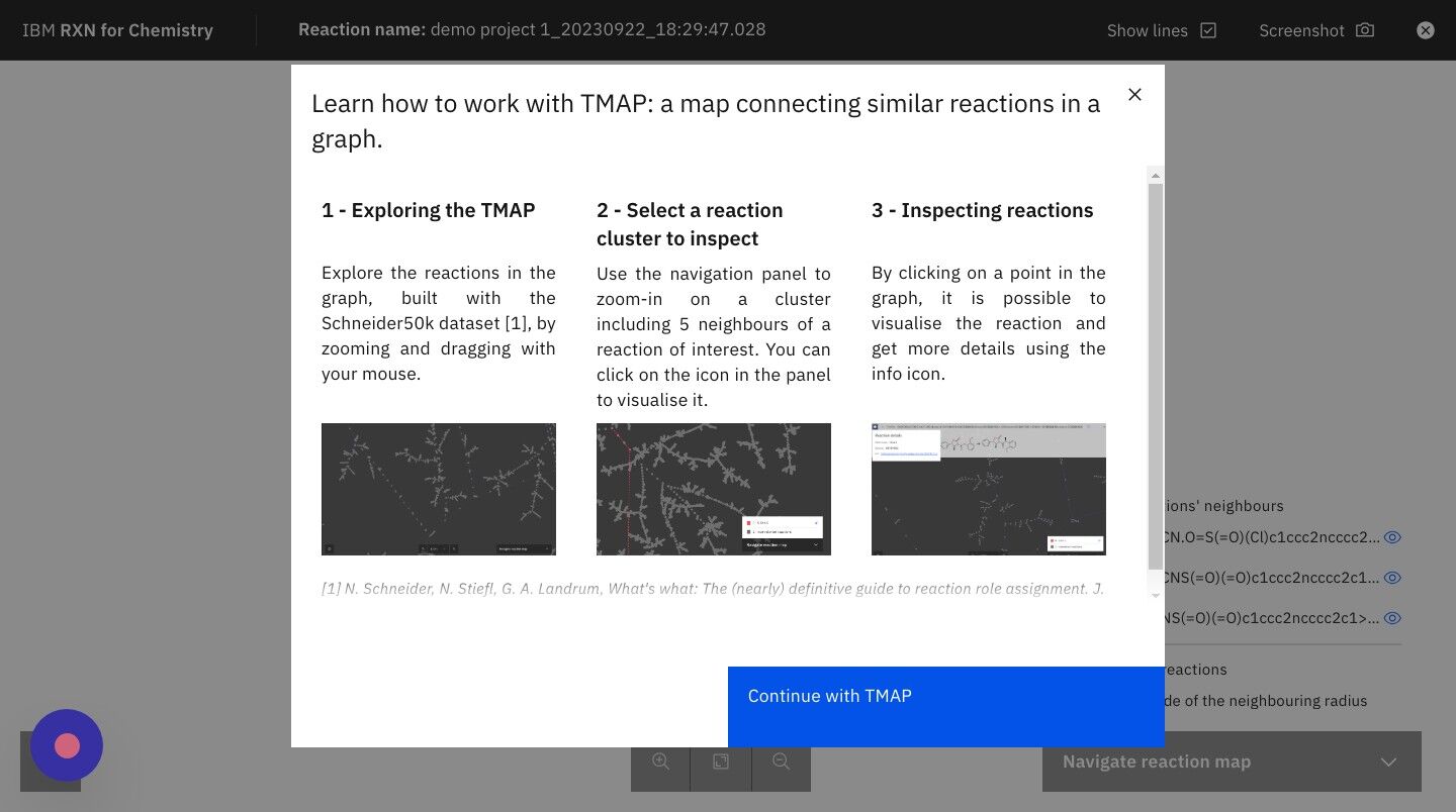 Screenshot of: Click "Continue with TMAP"