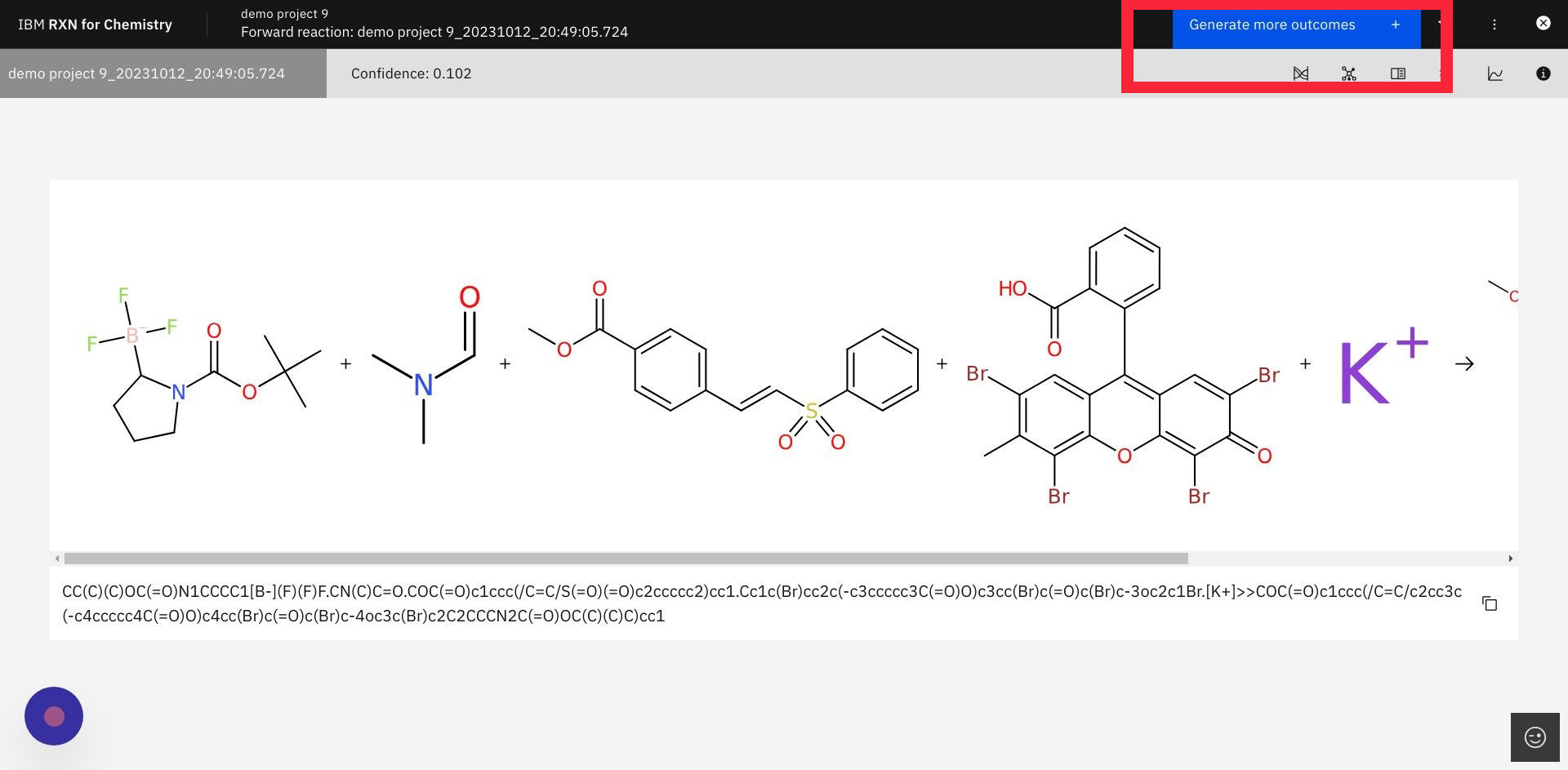 Screenshot of: Click "Generate more outcomes"