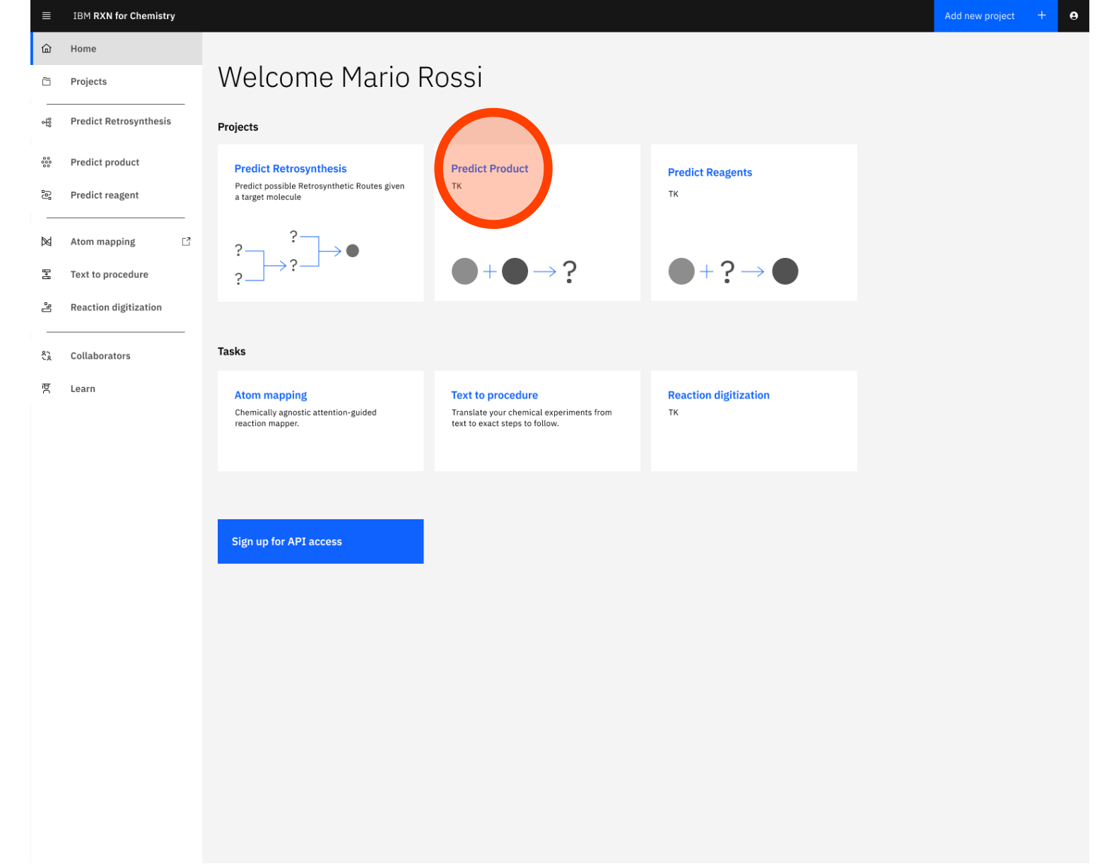 Screenshot of: Click "Predict forward reaction"